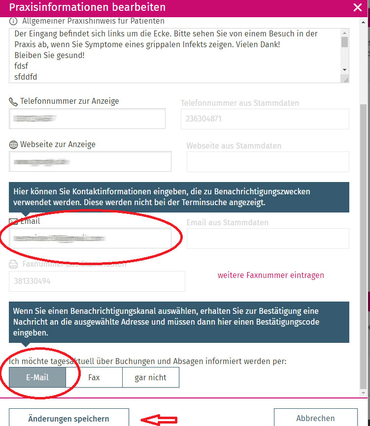 eTS Kontaktinformationen