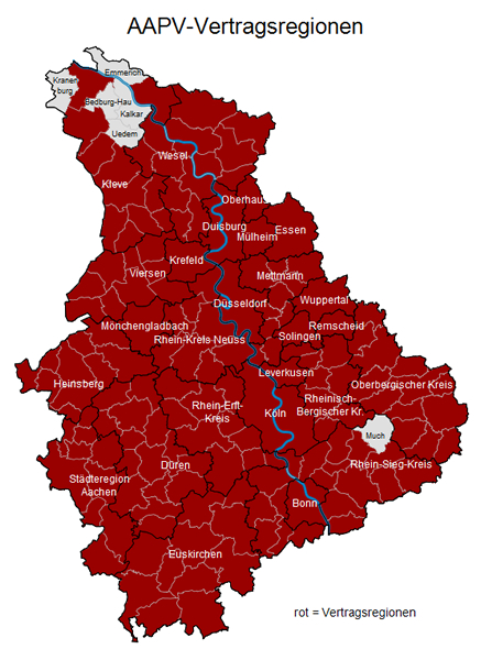 Das Bild zeigt, in welchen Regionen bereits Verträge zur AAPV geschlossen werden konnten.